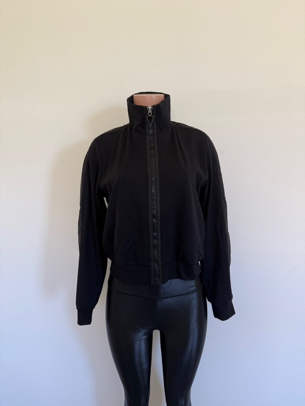 Women's Black Bomber Jacket with High Collar size 1 – small